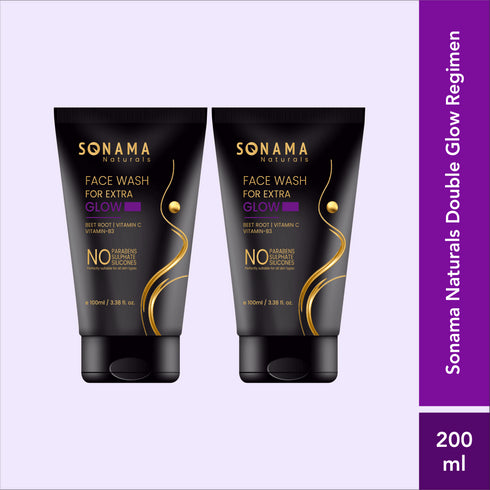 Sonama Naturals Double Glow Regimen: Face Wash For Extra Glow (Pack of 2)